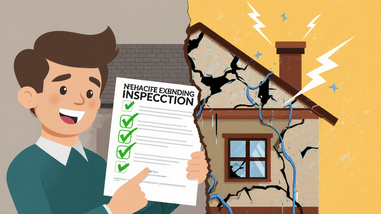 Dům rozdělený na bezpečný a nebezpečný stav podle technické inspekce.