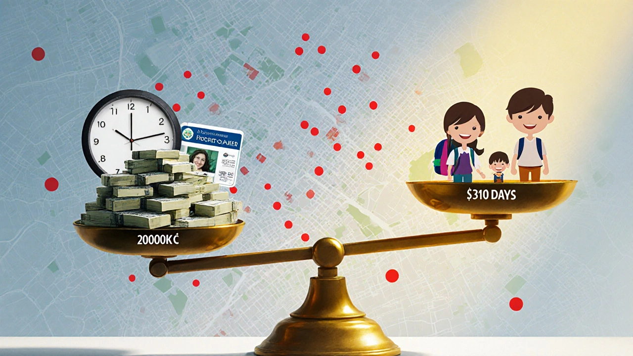 Váha s náklady na bydlení vs. čas a kvalita života pro dítě.