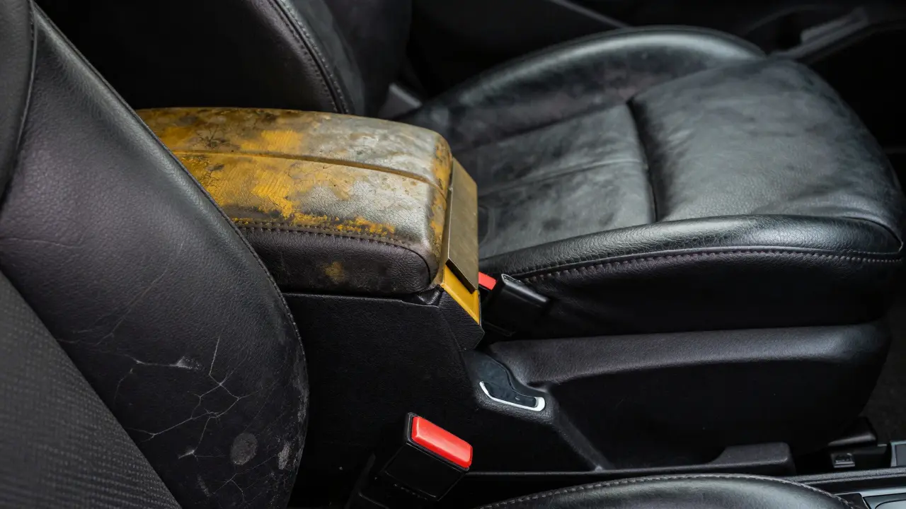 Srovnání opotřebovaného a udržovaného interiéru vozu.