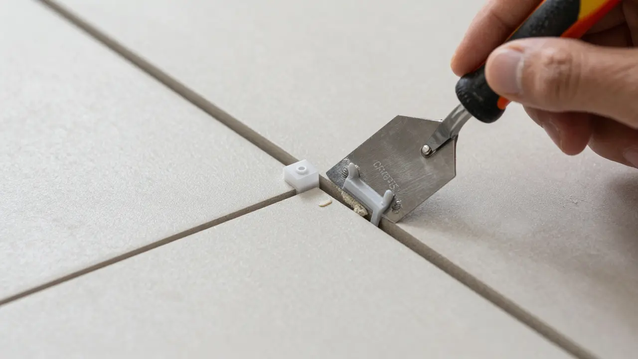 Instalace velkých dlaždic pomocí vyrovnávacího systému a lepidla