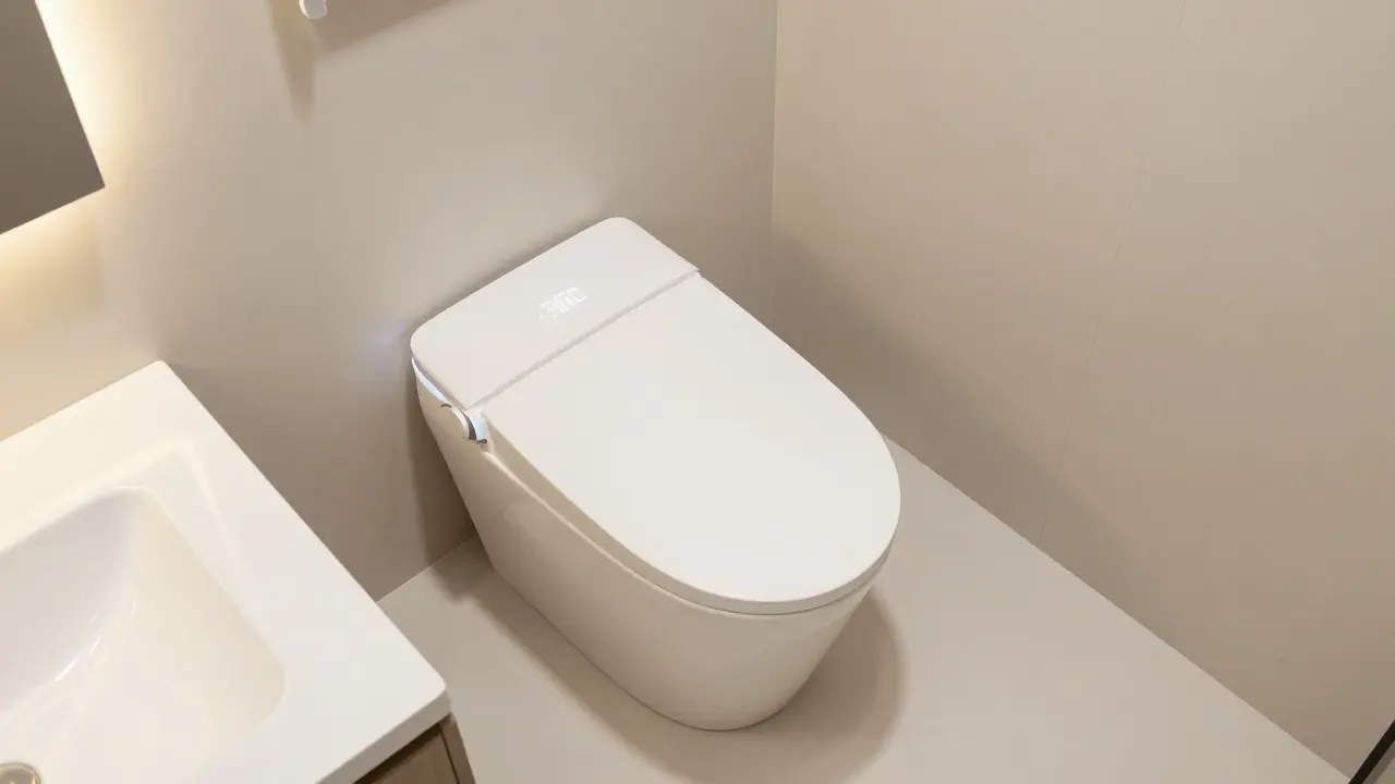 Kompaktní koupelna s integrovaným WC bidetem pro úsporu místa