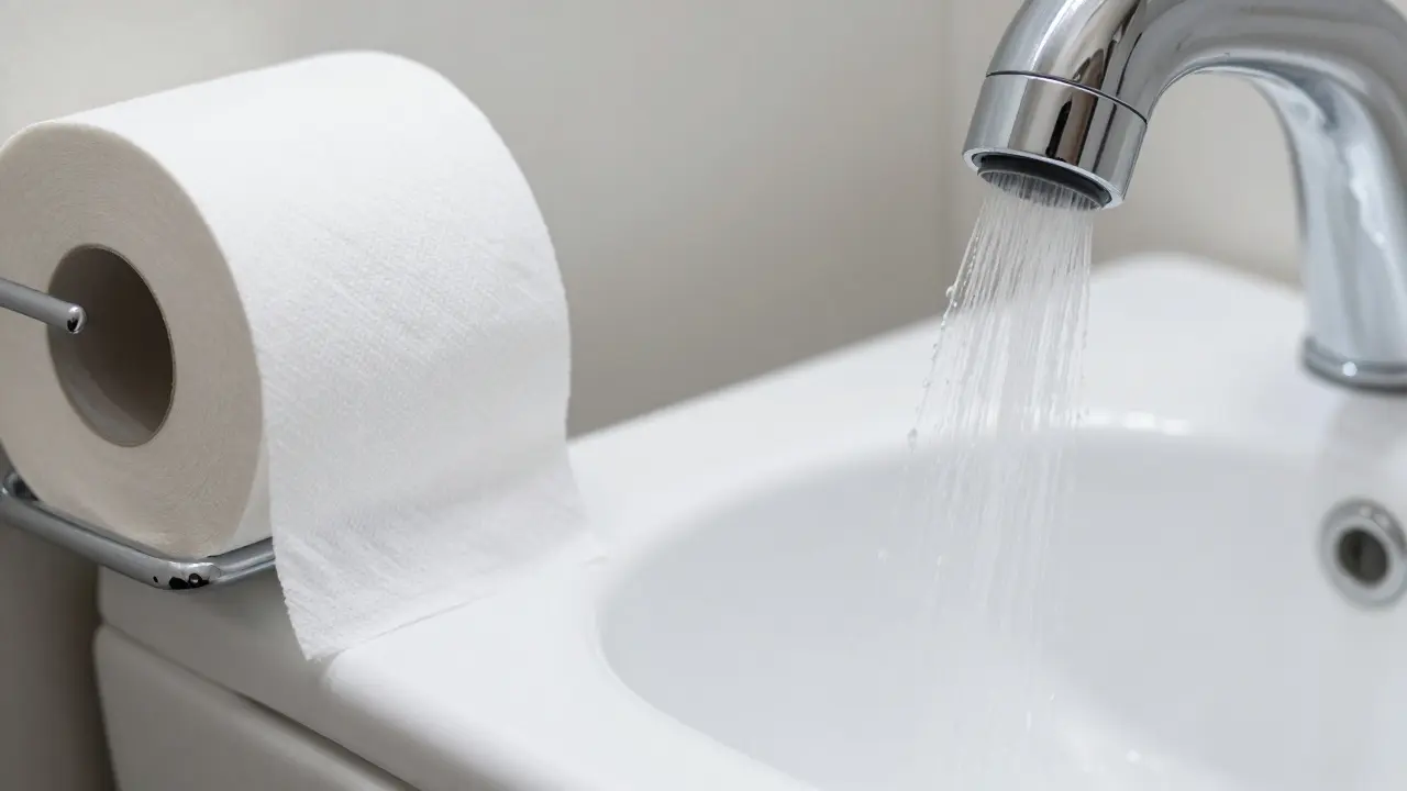 Srovnání hygieny: proud vody z bidetu oproti toaletnímu papíru